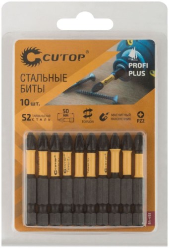 Набор торсионных бит Cutop Profi Plus PZ2, 50 мм, 10 шт 84-495 - изображение 2