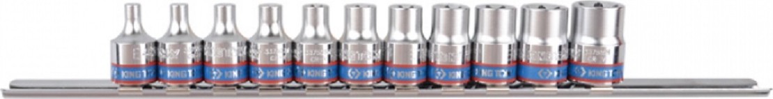 Набор торцевых головок 3/8" TORX E-стандарт KING TONY 3121PR Е4 - Е18, 11 предметов