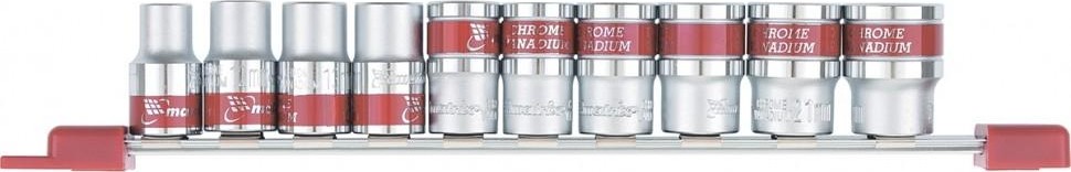 Набор торцевых головок 6 гранных, 1/2" MATRIX 10-22 мм, 10 предметов, 13557 13557