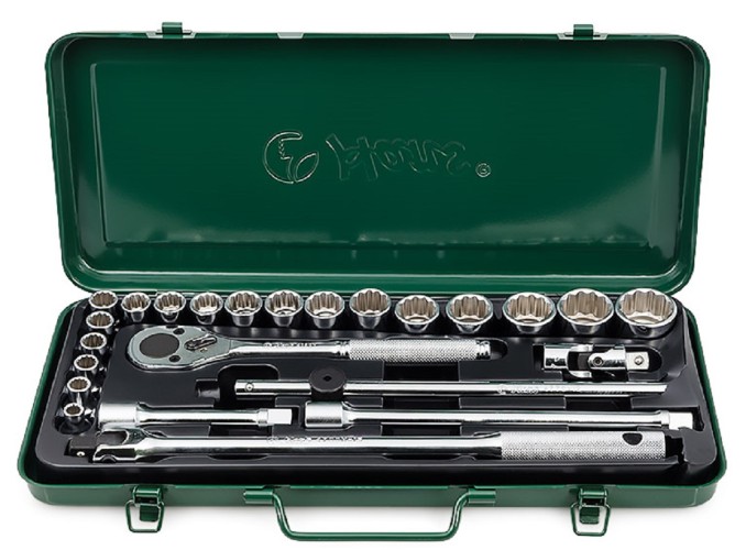 Набор торцевых головок и насадок HANS 4624-2M 12-ти гранных 8-32 мм 24 предмета