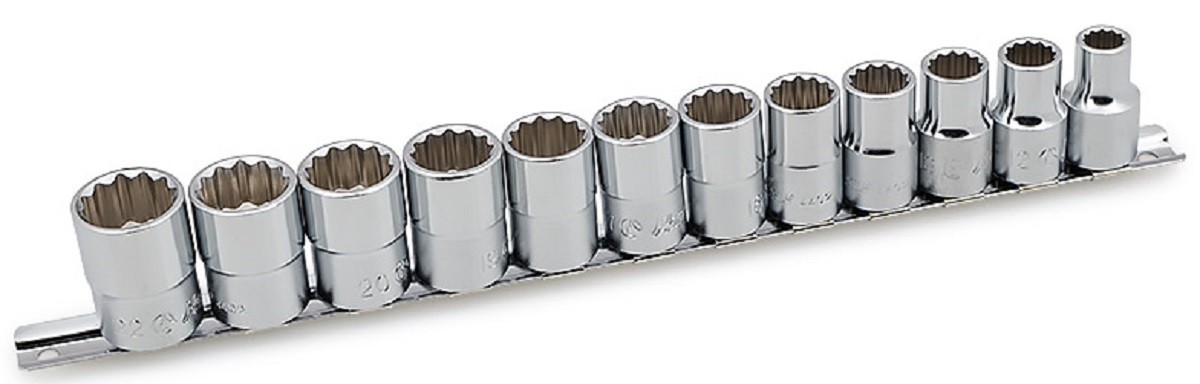 Набор торцевых головок и насадок HANS 4602-2M 12-ти гранных 10-22 мм, 12 предметов