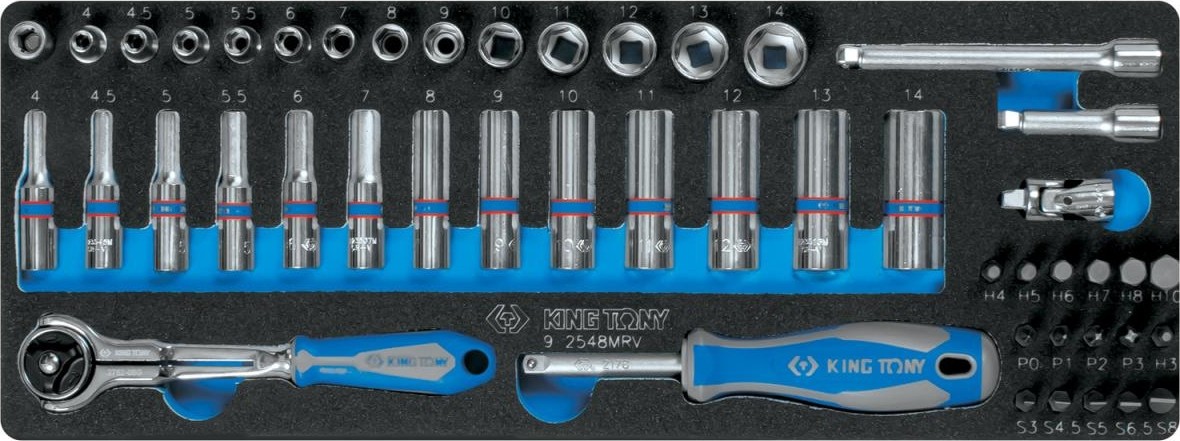 Набор торцевых головок с принадлежностями KING TONY 48 предметов ложемент 9-2548MRV 9-2548MRV