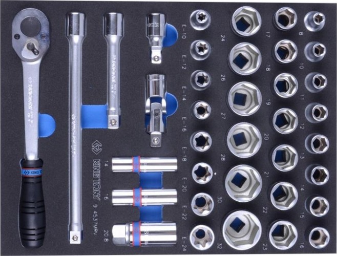 Набор торцевых головок с принадлежностями KING TONY 37 предметов ложемент 9-4537MRV 9-4537MRV