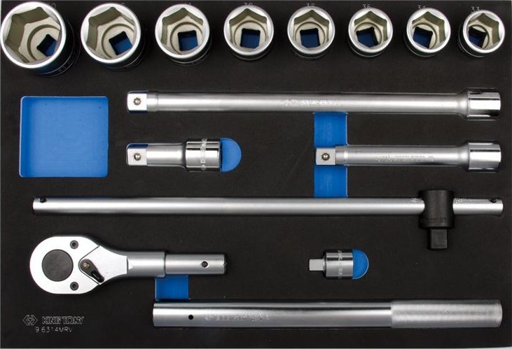 Набор торцевых головок с принадлежностями KING TONY 14 предметов ложемент 9-6314MRV 9-6314MRV