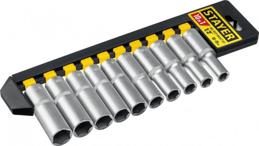 Набор торцевых головок STAYER RSS 10LD 1/2", 10 предметов 27756-H10