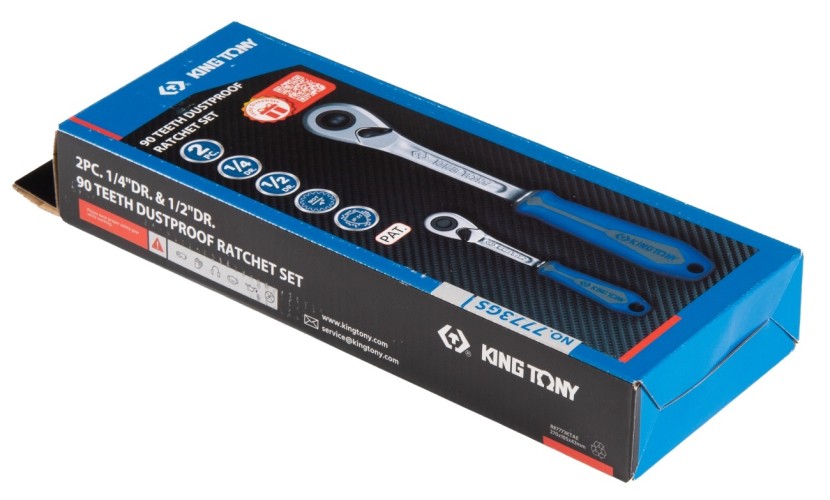 Набор трещеток KING TONY 7773GS 1/4", 1/2", 90 зубцов, 2 предмета - изображение 3