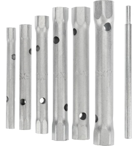 Набор трубчатых ключей REXANT 12-5874-2 8х17мм, вороток, оцинкованные, 6 шт