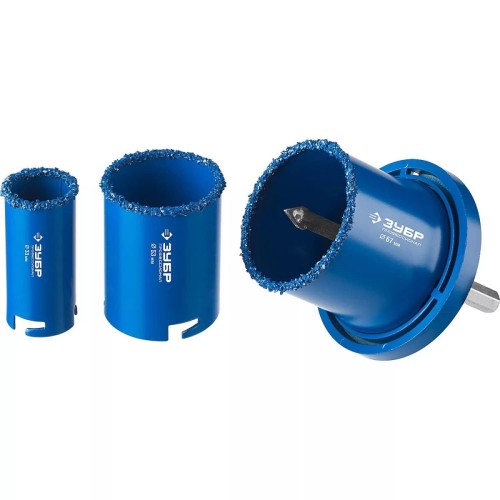 Набор твердосплавных коронок ЗУБР ПРОФЕССИОНАЛ c карбид-вольфрамовым нанесением, 5 пр. 33350-H5