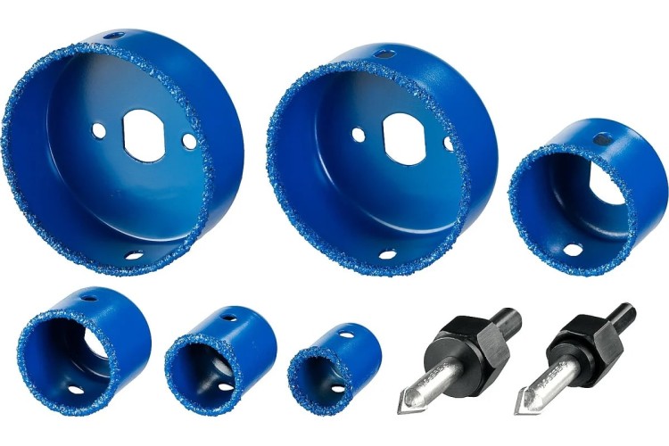 Набор твердосплавных коронок ЗУБР ПРОФЕССИОНАЛ 6 d 22, 28, 35, 44, 68, 73 мм 33360-H6_z01 - изображение 3