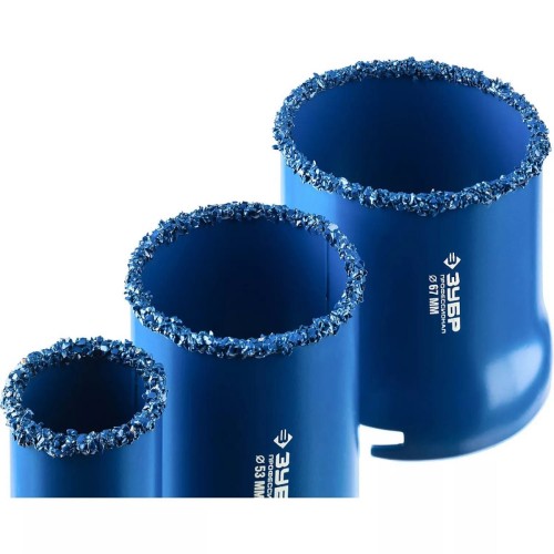 Набор твердосплавных коронок ЗУБР ПРОФЕССИОНАЛ c карбид-вольфрамовым нанесением, 5 пр. 33350-H5 - изображение 4