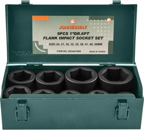 Набор ударных головок 1" JONNESWAY S03A8109S 24-50 мм, 9 предметов 048315