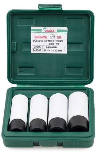 Набор ударных головок 1/2" HANS 84604MB длинных тонкостенных 4 предмета