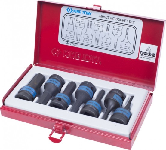 Набор ударных головок 1/2" KING TONY 4407MP 1/2", 7 предметов