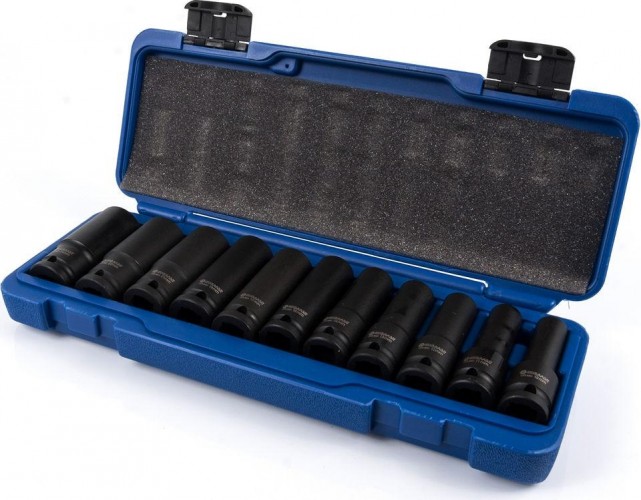 Набор ударных головок 1/2" Кобальт 010303-11 торцевых, cr-mo (11 шт.) кейс