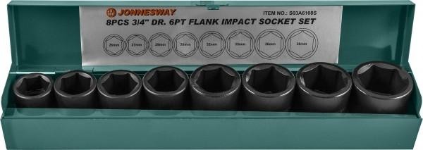 Набор ударных головок 3/4" JONNESWAY S03A6108S 26-38 мм, 8 предметов 048531