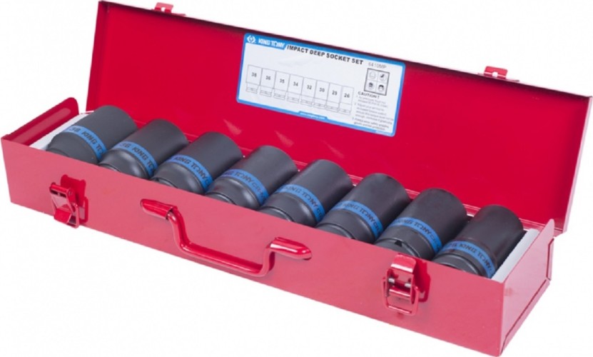 Набор ударных головок 3/4" KING TONY 6410MP03 6-ти гранные, 24-38 мм 8 пр.