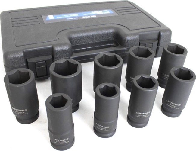 Набор ударных головок 3/4" OPTIMUS OPT-60209 глубоких, 22-38 мм, 9 предметов в0000132829