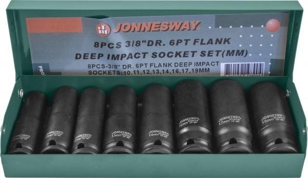 Набор ударных головок 3/8" JONNESWAY S03AD3108S 10-19 мм, 8 предметов 048506
