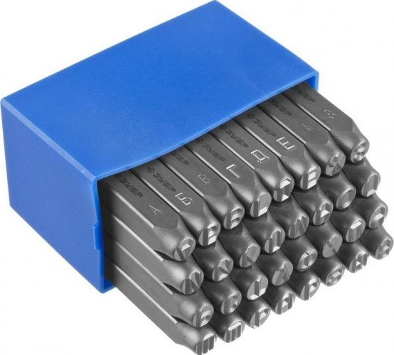 Набор ударных клейм ЗУБР ПРОФЕССИОНАЛ буквенные кириллица, шрифт 8мм 21503-08_z01 - изображение 2