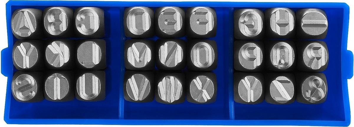 Набор ударных клейм ЗУБР PROFI буквенные латинские, шрифт 8мм 21505-08_z01 - изображение 2