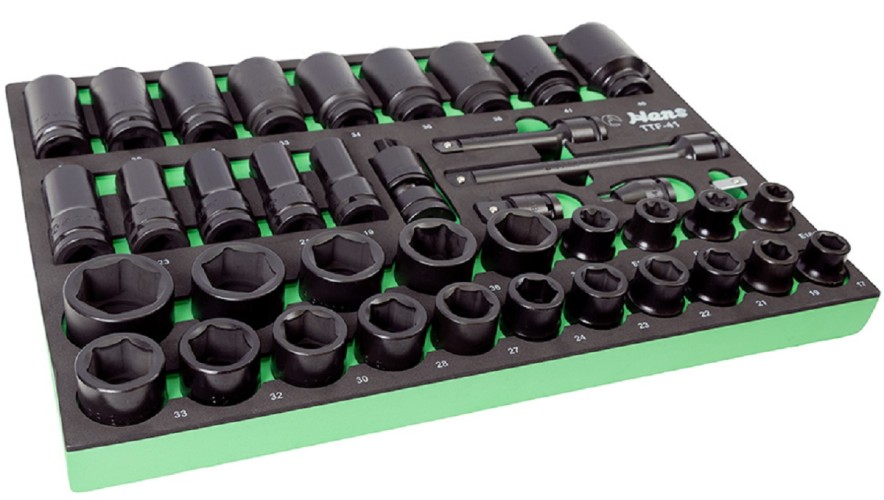 Набор ударных торцевых головок и аксессуаров 3/4" HANS TTF-41 (17-46 мм) 40 предметов - изображение 2