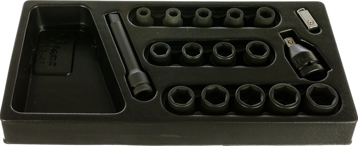 Набор ударных торцевых головок 1/2" HANS TT-21 ложемент (10-24 мм) 17 предметов