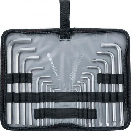 Набор удлиненных имбусовых ключей MATRIX HEX-TORX HEX 1.5–10 мм, T10-T50, 18 предметов 12315