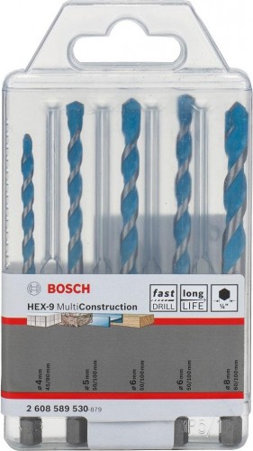Набор универсальных сверл BOSCH HEX-9 Multi Construction 2608589530