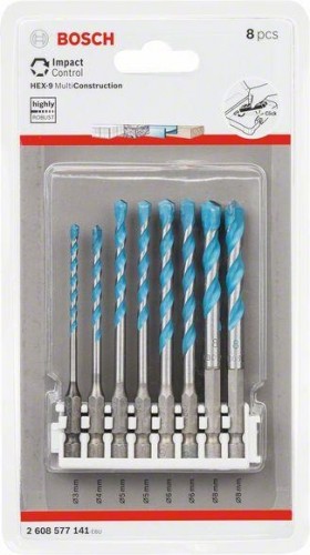 Набор универсальных сверл BOSCH HEX-9 Multi Construction 2608577141