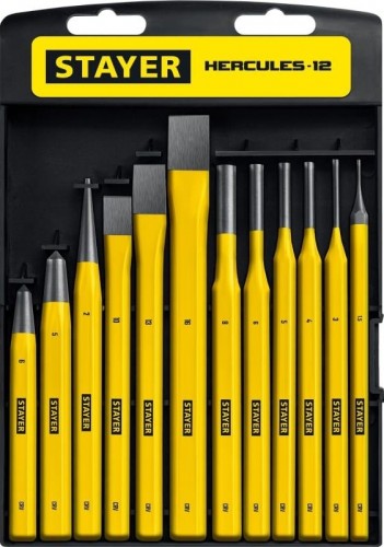 Набор зубил и кернеров STAYER HERCULES 12 предметов 21077-H12 - изображение 2