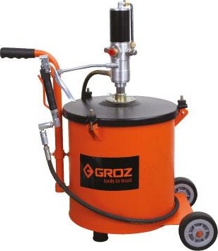Нагнетатель густой смазки GROZ BGRP/15 с насосом 50:1 и емкостью 15 л, GR45432 GR45432