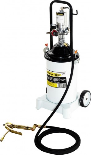 Нагнетатель смазки Unilube UG7500 пневматический (50:1) с емкостью 12 кг, шланг