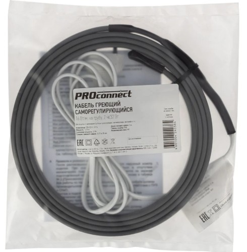 Нагревательный кабель Proconnect 51-0240 саморегулирующ.16Вт/м, на трубу, 2м/32Вт, б/экран - изображение 3