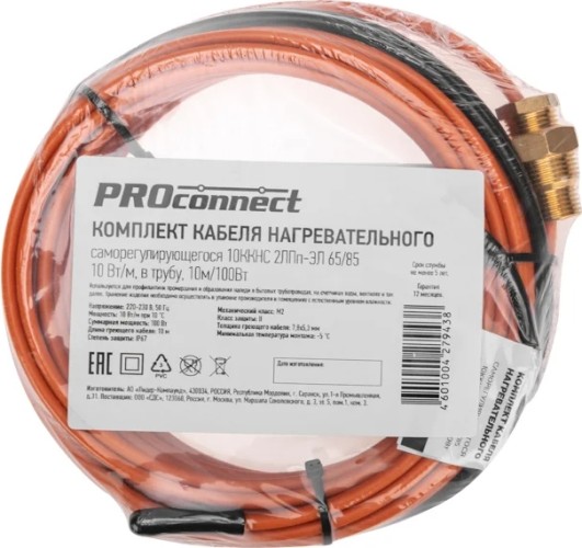 Нагревательный кабель Proconnect 51-0605-4 саморегулирующийся пищевой, 10 м - изображение 5