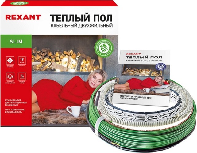 Нагревательный кабель REXANT 51-0507-3 Slim (тонкий rnb-105-1900 (под плитку)