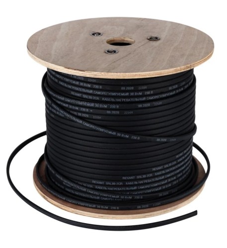 Нагревательный кабель REXANT SRL30-2CR саморегулирующийся, экранированный, 30Вт/м, 200м 51-0226