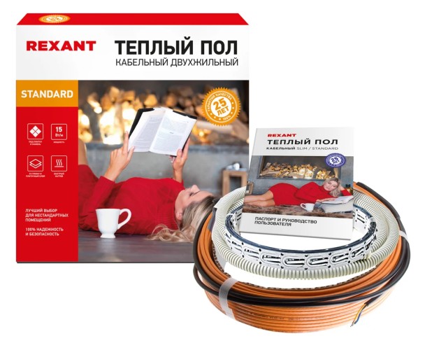 Нагревательный кабель REXANT Standard RND -20-300 (в стяжку) двухжильный 51-0513-3