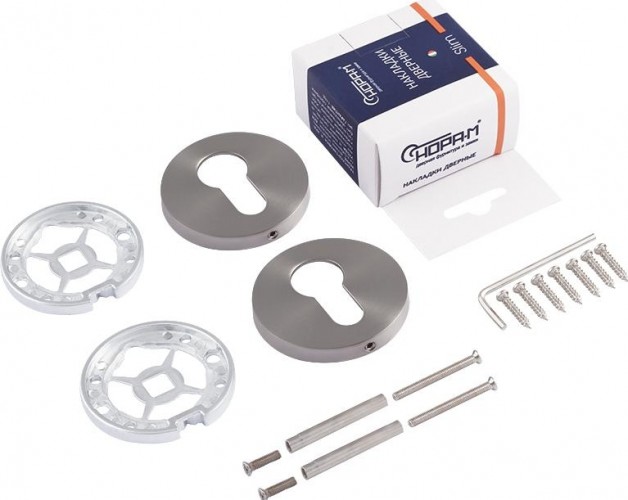 Накладка дверная НОРА-М НК-A Slim на цилиндр "Матовый никель" 18654 - изображение 2