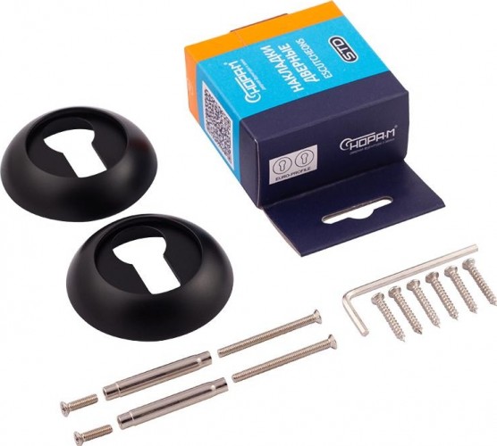 Накладка дверная НОРА-М НК-A на цилиндр "Черная" 17248 - изображение 2