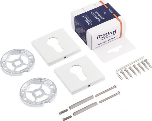 Накладка дверная НОРА-М НК-К Slim на цилиндр "Белая" 18647 - изображение 2