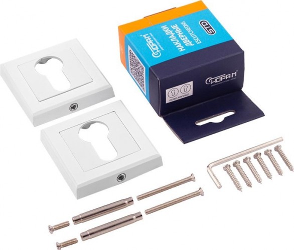 Накладка дверная НОРА-М НК-К на цилиндр "Белая" 17251 - изображение 2