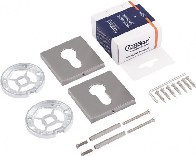 Накладка дверная НОРА-М НК-К Slim на цилиндр "Матовый никель" 18644 - изображение 2