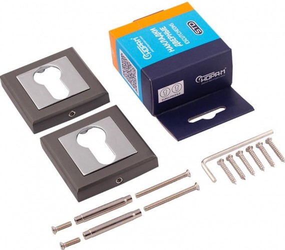 Накладка дверная НОРА-М НК-К на цилиндр "Графит" 16396 - изображение 2