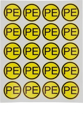 Наклейка REXANT 55-0004 ( уп 100 шт ) знак электробезопасности «PE» d-20 мм  55-0004