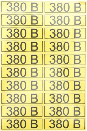 Наклейка REXANT 56-0008-1 ( уп 100 шт ) «380 В» 15х50 мм 56-0008-1