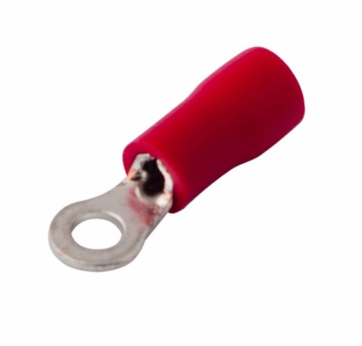 Наконечник REXANT 08-0011 ( уп 100 шт ) красный кольцевой изолированный ø 3.2 мм 0.5-1.5 мм² 08-0011