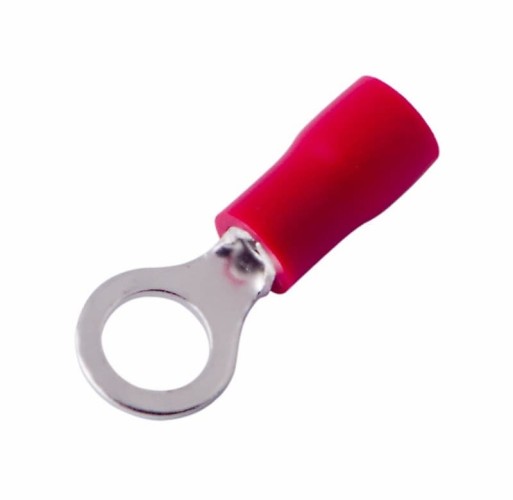 Наконечник REXANT 08-0014 ( уп 100 шт ) кольцевой изолированный ø 5.3 мм 0.5-1.5 мм² красн 08-0014