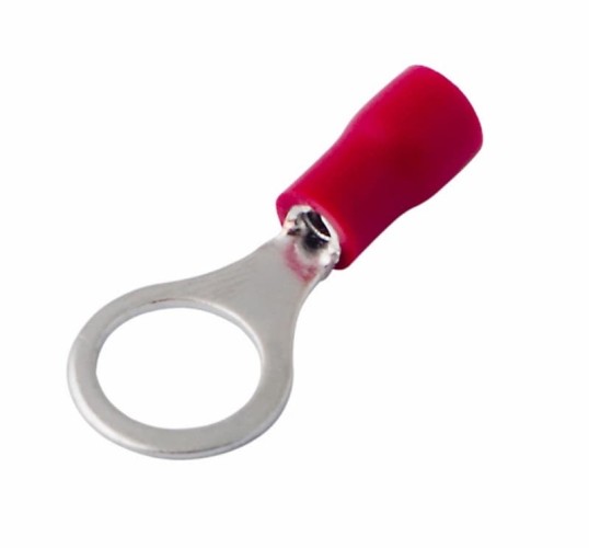 Наконечник REXANT 08-0016 ( уп 100 шт ) кольцевой изолированный ø 8.4 мм 0.5-1.5 мм² красн 08-0016