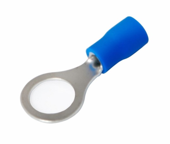 Наконечник REXANT 08-0036 ( уп 100 шт ) кольцевой изолированный ø 8.4 мм 1.5-2.5 мм² синий 08-0036