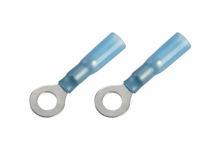 Наконечник REXANT 08-0039 ( уп 100 шт ) синий кольцевой термоусаживаемый ø 6.5 мм 1,5-2,5 мм 08-0039